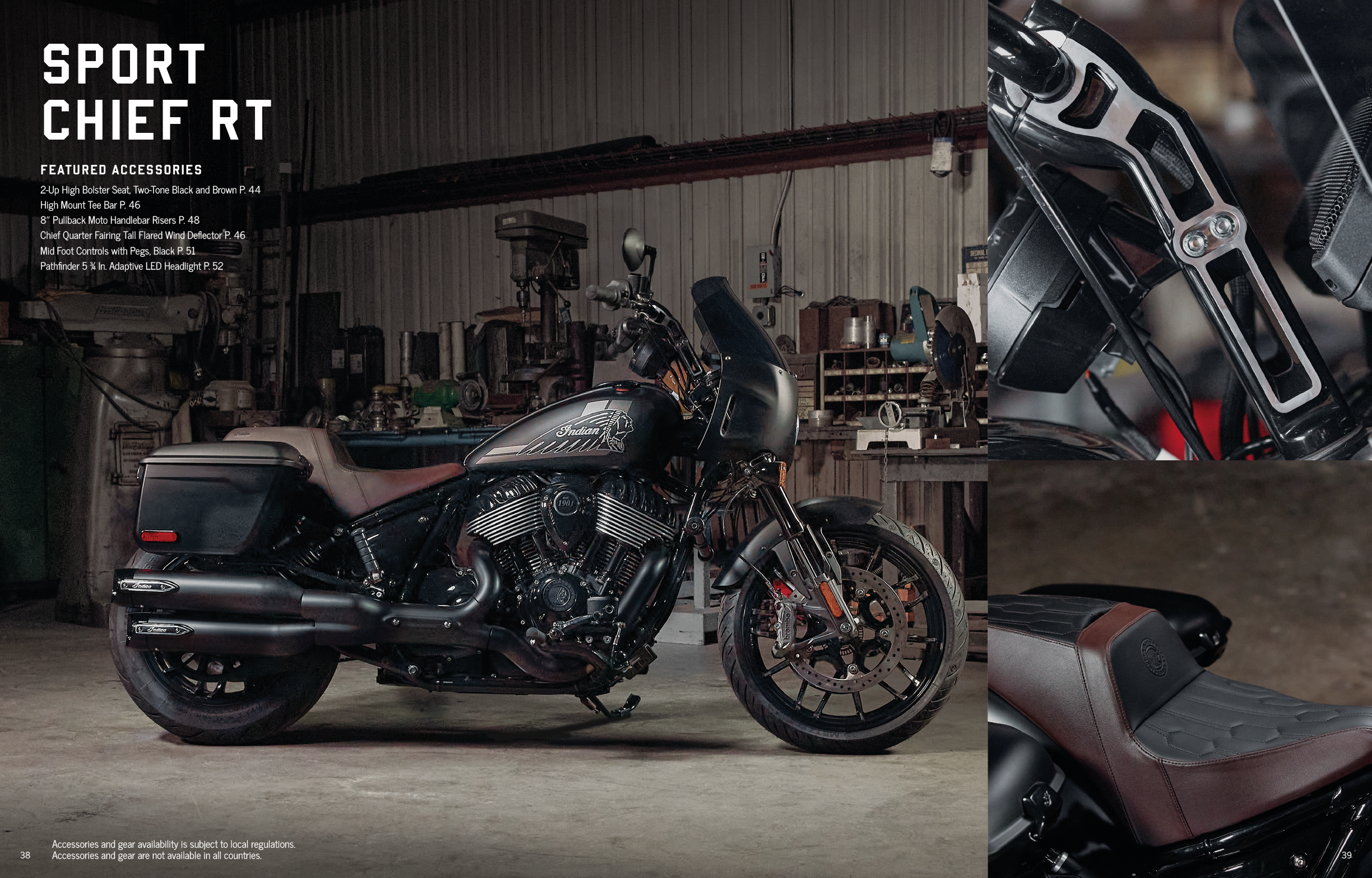 A motorcycle is shown in a magazine ad, with a close-up of the front wheel and a side view of the bike. The ad also features a man sitting on the motorcycle. AI generated content