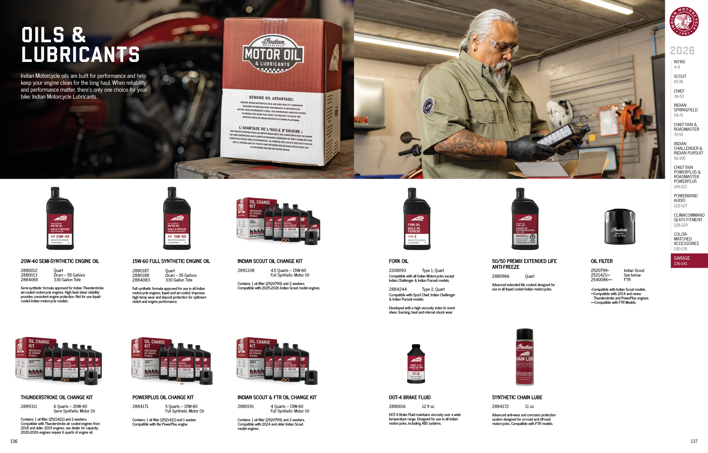 A man is working on a motorcycle in a garage. There are several bottles of lubricants on the table in front of him. AI generated content